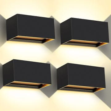4 x LED žarulja od 20 W, podesivi kut, toplo bijela 3000K, IP65