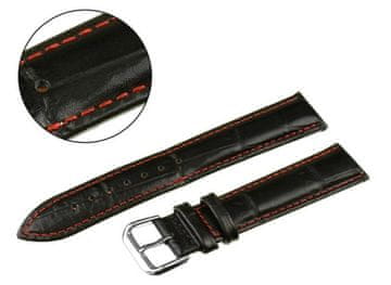 Pacific REMEN 20 MM W102 CROCODILE crni remen, crveni šavovi