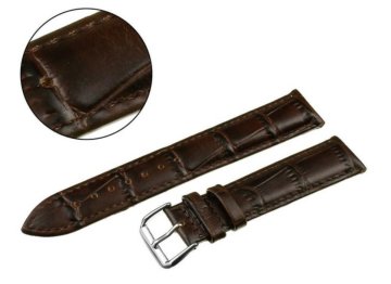 Pacific REMEN 20 MM W102 CROCODILE tamnosmeđi remen, smeđi šavovi
