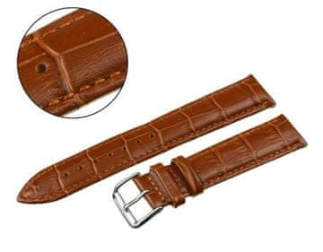 Pacific REMEN 20 MM XL W102L CROCODILE svijetlosmeđi remen, smeđi šavovi
