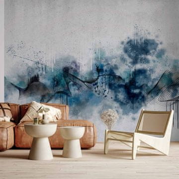 Artgeist Foto tapeta - Apstraktni val - minimalistička kompozicija s plavim uzorkom