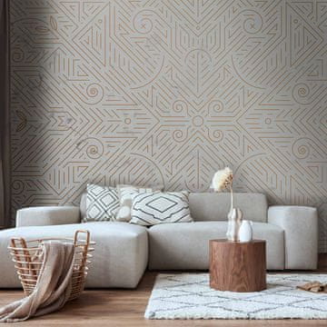 Artgeist Foto tapeta - Geometrijski uzorak, nijanse zlata i mramora