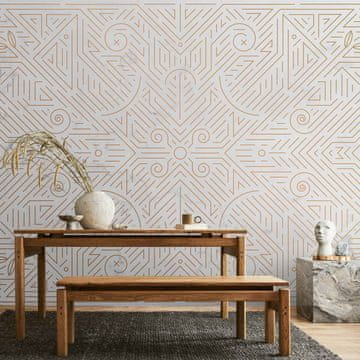 Artgeist Foto tapeta - Geometrijski uzorak, nijanse zlata i mramora