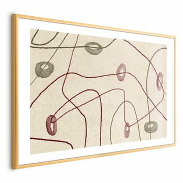 Artgeist Poster - Linije i oblici - labirint perli na blijedoj, istrošenoj pozadini