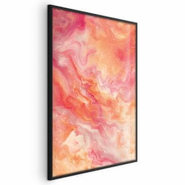 Artgeist Poster - Plamteće boje - dinamični oblici u bojama vatre i ružičaste