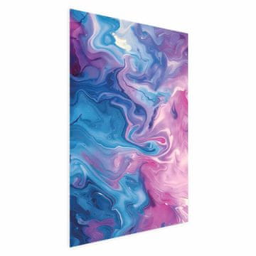 Artgeist Poster - Noćni tokovi - apstraktni valovi u nijansama plave i ljubičaste