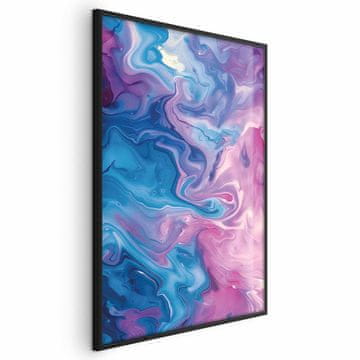 Artgeist Poster - Noćni tokovi - apstraktni valovi u nijansama plave i ljubičaste