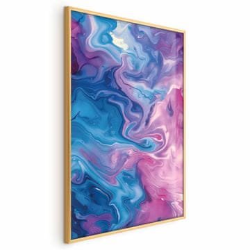 Artgeist Poster - Noćni tokovi - apstraktni valovi u nijansama plave i ljubičaste