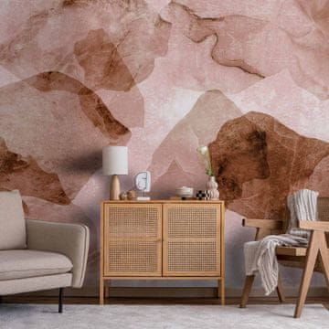 Artgeist Foto tapeta - Ružičasti teraco - minimalistička pozadina s mramornim akvarelnim uzorkom