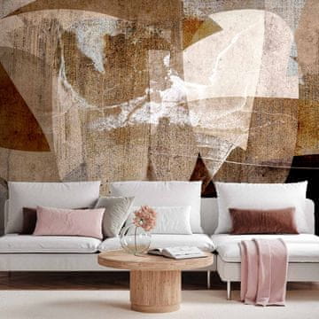 Artgeist Foto tapeta - Geometrijska apstrakcija s oblicima - kompozicija u smeđim bojama