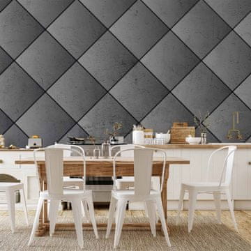 Artgeist Foto tapeta - Siva simetrija - geometrijski uzorak u betonu s crnim spojevima