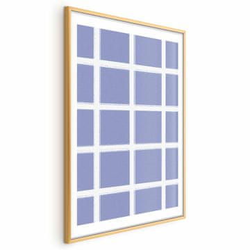 Artgeist Poster - Bijele linije - mreža s velikom mrežom na plavoj pozadini