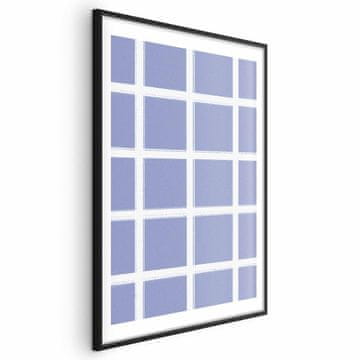 Artgeist Poster - Bijele linije - mreža s velikom mrežom na plavoj pozadini