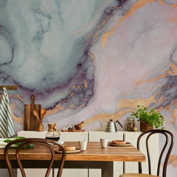 Artgeist Fototapeta - Pastelno kamenje - ružičaste i plave strukture na bazi mramora