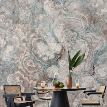 Artgeist Foto tapeta - Mramorno cvijeće - struktura prirodnog kamena u pastelnim bojama