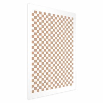Artgeist Poster - Geometrija i smeđe boje - karirani uzorak u neutralnim nijansama