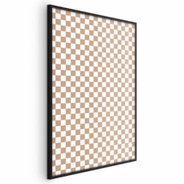 Artgeist Poster - Geometrija i smeđe boje - karirani uzorak u neutralnim nijansama