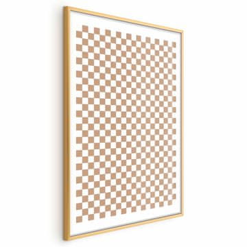 Artgeist Poster - Geometrija i smeđe boje - karirani uzorak u neutralnim nijansama