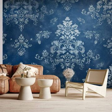 Artgeist Foto tapeta - Retro ornament dekorativni motiv u iznošenim plavim tonovima / Retro ornament u iznošenim plavim tonovima