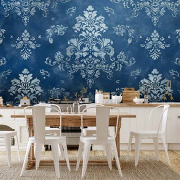 Artgeist Foto tapeta - Retro ornament dekorativni motiv u iznošenim plavim tonovima / Retro ornament u iznošenim plavim tonovima