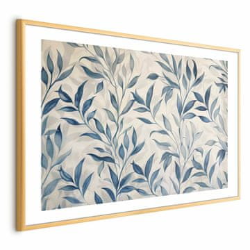 Artgeist Poster - Nježan botanički motiv s plavim lišćem