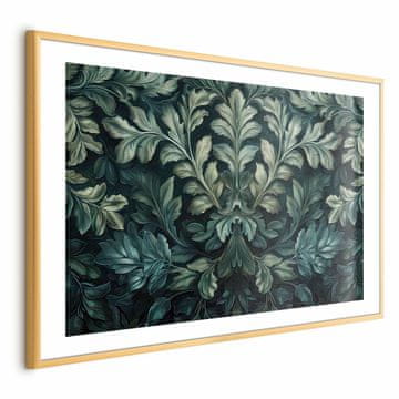 Artgeist Poster - Viktorijansko lišće u tamnozelenoj boji