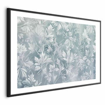 Artgeist Poster - Izlizani cvjetni uzorci u prigušenoj tirkiznoj boji