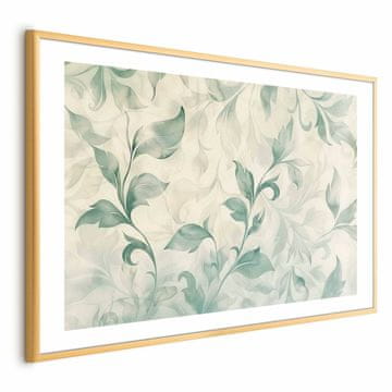 Artgeist Poster - Akvarel zelenog i bež lišća