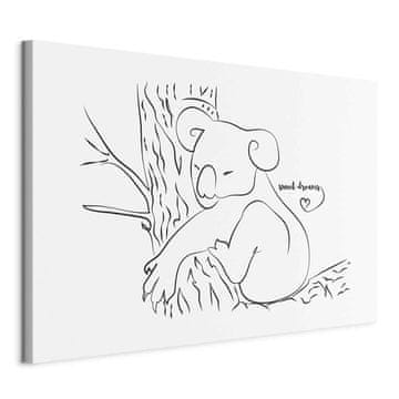 Artgeist Slika - Tihi šarm prirode (1 dio) - Usnuli koala u crno-bijeloj pozadini