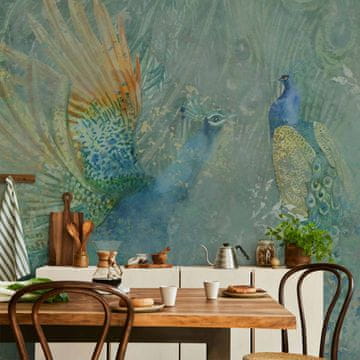 Artgeist Foto tapeta - Paunovi u plesu - treća varijanta