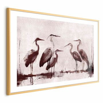 Artgeist Poster - Čaplje oslikane tintom
