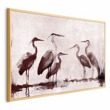 Artgeist Poster - Čaplje oslikane tintom