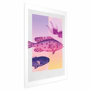 Artgeist Poster - Fancy Fish - umjetnička ilustracija ribe na šarenoj pozadini