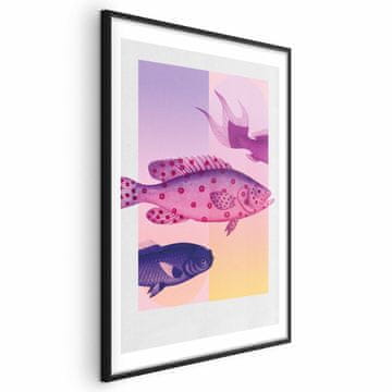 Artgeist Poster - Fancy Fish - umjetnička ilustracija ribe na šarenoj pozadini