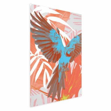 Artgeist Poster - Egzotična krila - Papiga među apstraktnim uzorcima lišća