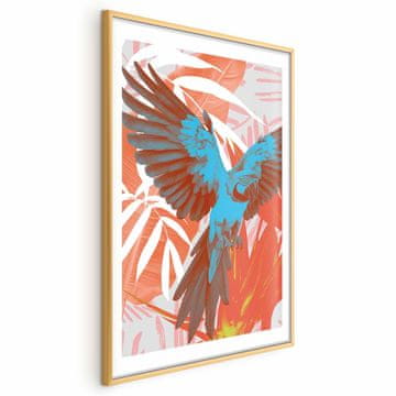 Artgeist Poster - Egzotična krila - Papiga među apstraktnim uzorcima lišća