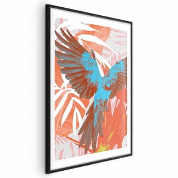 Artgeist Poster - Egzotična krila - Papiga među apstraktnim uzorcima lišća