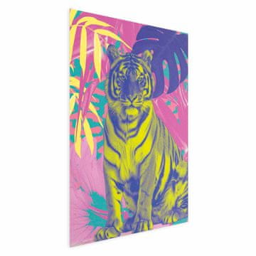 Artgeist Poster - Šareni tigar - Intenzivne boje tigra okruženog tropskim biljkama