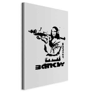 Artgeist Slika - Dvoboj kontrasta (1 dio) - Banksy na muralu s Mona Lisom