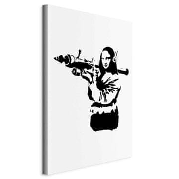 Artgeist Slika - Banksy Mona Lisa s bacačem raketa (1 komad) vertikalna