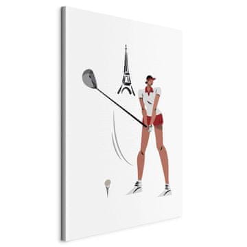 Artgeist Slika - Golfer s Eiffelovim tornjem u pozadini - ilustracija