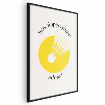 Artgeist Poster - Badmintonska loptica na pozadini žutog sunca