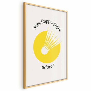 Artgeist Poster - Badmintonska loptica na pozadini žutog sunca