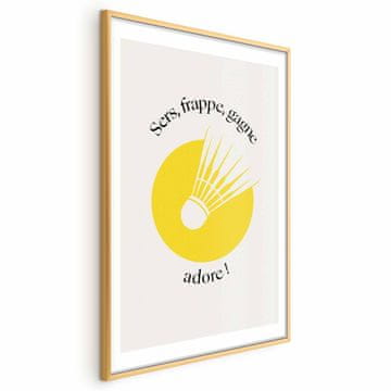 Artgeist Poster - Badmintonska loptica na pozadini žutog sunca
