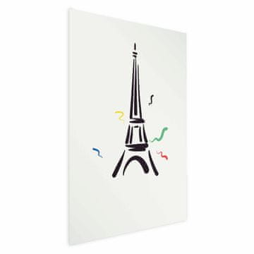 Artgeist Poster - Crna ilustracija Eiffelovog tornja na svijetloj pozadini