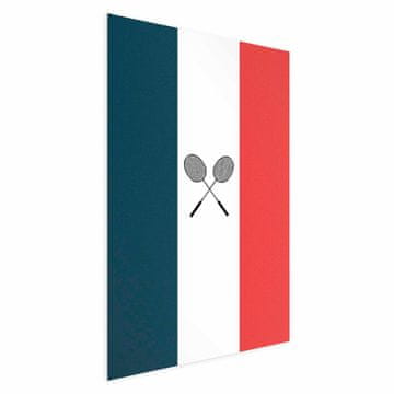 Artgeist Poster - Francuske zastave i crni badmintonski reketi
