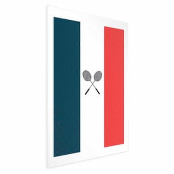 Artgeist Poster - Francuske zastave i crni badmintonski reketi
