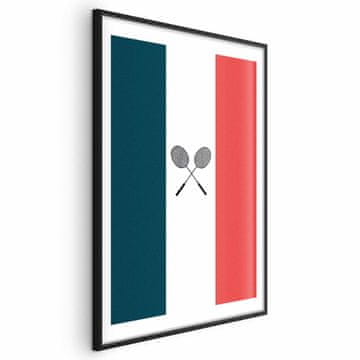 Artgeist Poster - Francuske zastave i crni badmintonski reketi