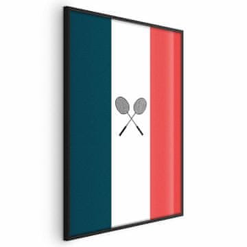 Artgeist Poster - Francuske zastave i crni badmintonski reketi