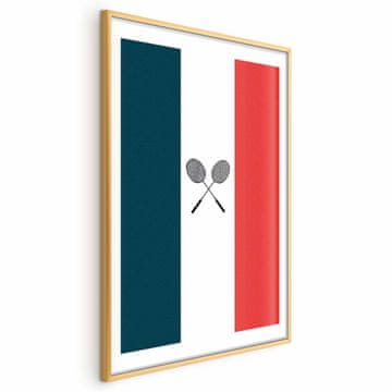 Artgeist Poster - Francuske zastave i crni badmintonski reketi